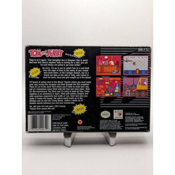 Tom and Jerry (Super Nintendo SNES, 1993) w/ Game & Box ~ Tested & Works VTG - Picture 2 of 12